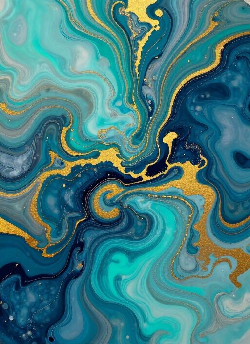 abstrakter ozean fluid art